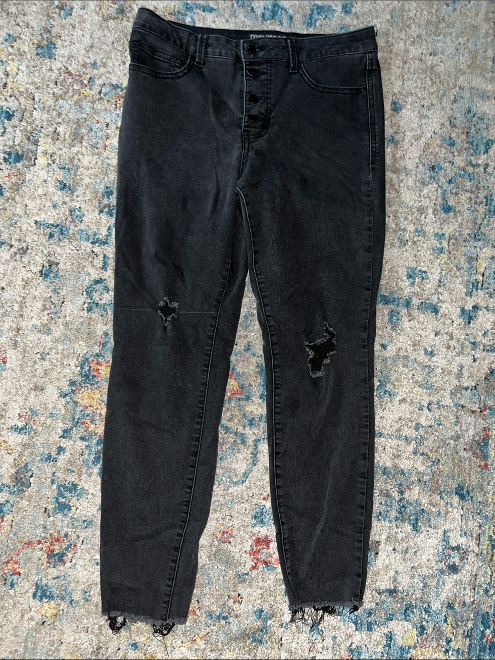 Maurices Black Distressed High-Rise Skinny Jeans - Women's